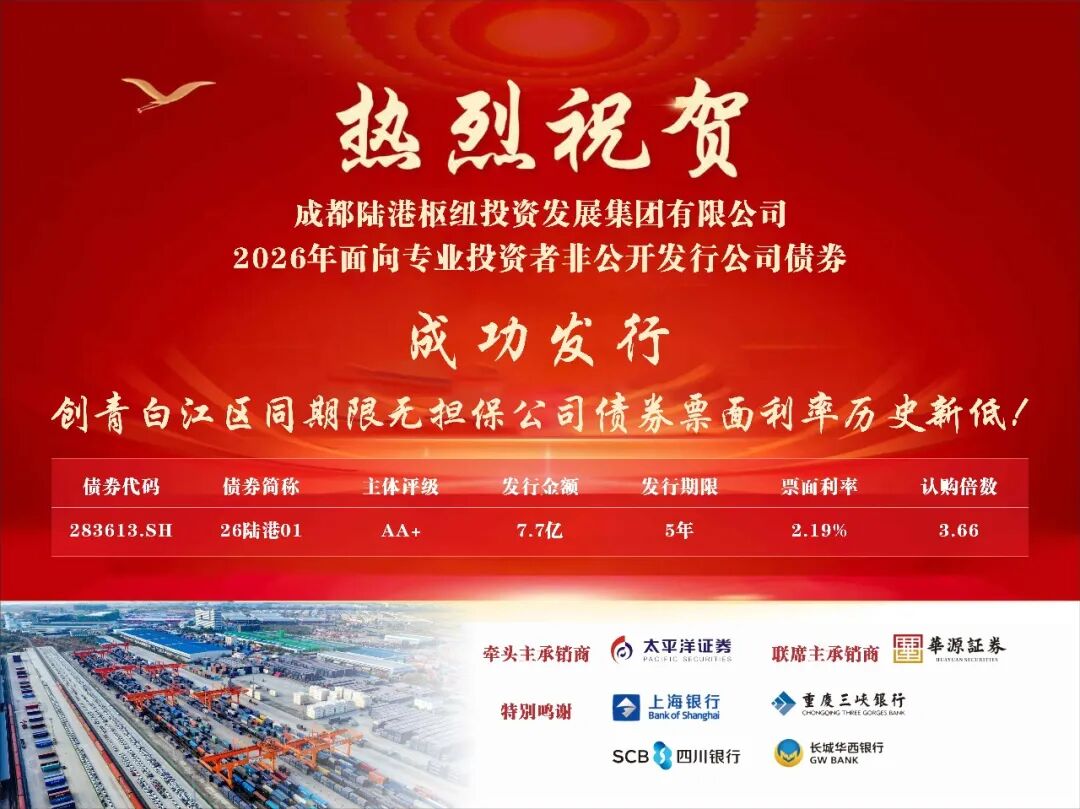 【喜报】港发集团成功发行7.7亿元公司债